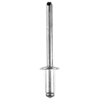 Au-ve-co® PAN'L 8306 Dome Head Blind Rivet, 3/8 in L, 3/16 in Dia, 1/8 to 1/4 in Grip, Aluminum, Silver