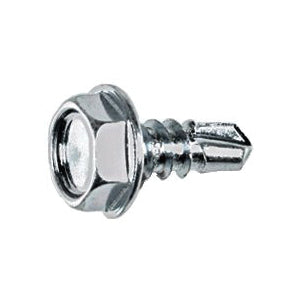 Au-ve-co® 9613 Tapping Screw, #10 Thread, 1/2 in OAL, Hex Washer Head, Zinc-Plated