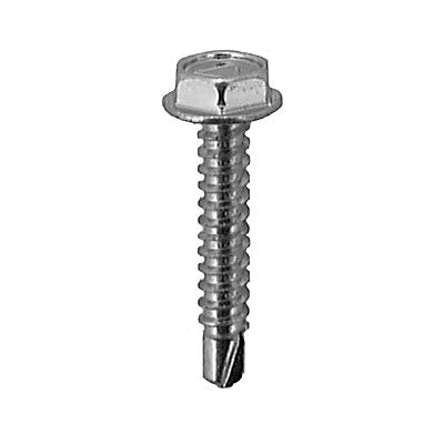 Au-ve-co® 9617 Tapping Screw, #12 Thread, 3/4 in OAL, Hex Washer Head, Zinc-Plated