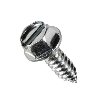 Au-ve-co® AuvecoPak AP11369 License Plate Screw, System of Measurement: Imperial, #14 Thread, 3/4 in L, Hex Washer Head