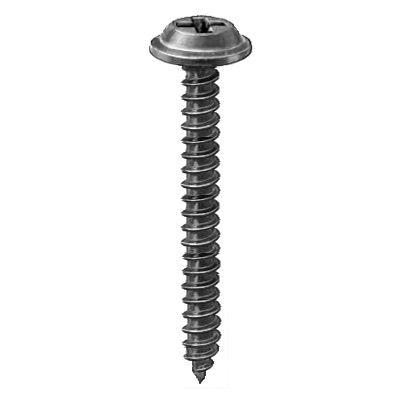 Au-ve-co® AuvecoPak AP12218 Tapping Screw, #8 Thread, 1-1/2 in OAL, Phillips Flat Top Washer Head, Black E-Coated