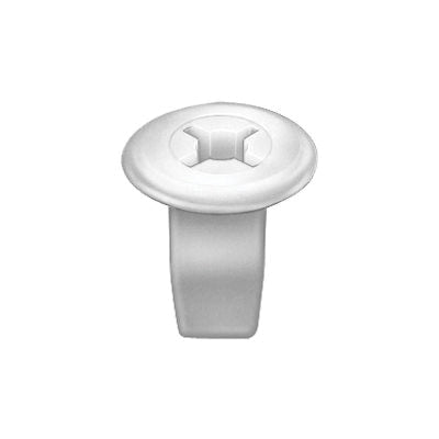 Au-ve-co® AuvecoPak AP14695 Screw Grommet, 16 mm Dia Head, Fits Hole Size: 8 mm, Nylon, White