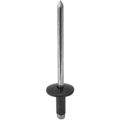 Au-ve-co® AP16834 Rivet, 1/8 in Dia Rivet, 3/8 in Dia Flange, 1/8 to 3/16 in Panel Grip, Aluminum