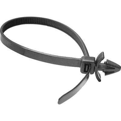 Au-ve-co® AP20380 Cable Strap, 5 mm W, 20 mm L, Nylon, Black, 44 mm Max Bundle Dia