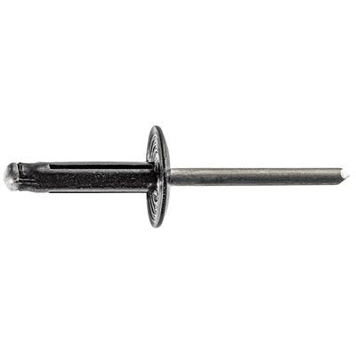 Au-ve-co® AP20741 Rivet, 3/16 in Dia Rivet, 5/8 in Dia Flange, 3/64 to 23/64 in Panel Grip, Aluminum