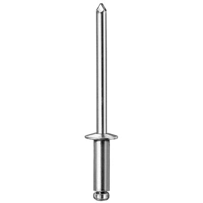 Au-ve-co® AuvecoPak AP8301 Dome Head Blind Rivet, 9/16 in L, 3/16 in Dia, 1/4 to 3/8 in Grip, Aluminum, Silver
