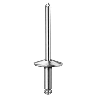 Au-ve-co® AuvecoPak AP8313 Large Dome Head Blind Rivet, 9/16 in L, 3/16 in Dia, 1/4 to 3/8 in Grip, Aluminum, Silver