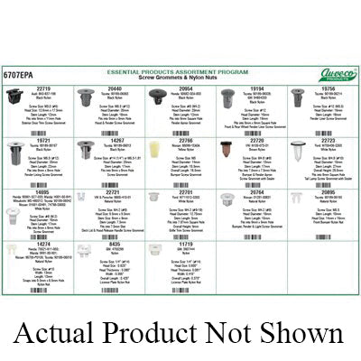Au-ve-co® 6707EPA Screw Grommet and Nylon Nut Assortment, 335 -Piece