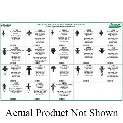Au-ve-co® 6709EPA Push/Screw-Type Retainer Assortment, 285 -Piece