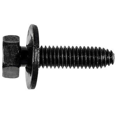 Au-ve-co® 12065 Body Bolt, System of Measurement: Metric, M6x1 Thread, 25 mm L, Hex, Sems® Head, 10 mm Head