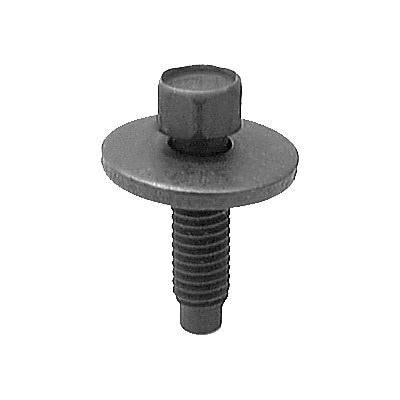 Au-ve-co® 12160 Body Bolt, System of Measurement: Metric, M6x1 Thread, 22 mm L, High Hex, Sems® Head, 8 mm Head