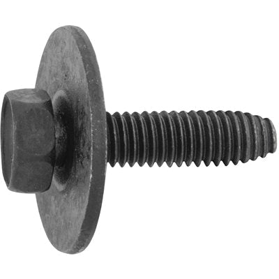 Au-ve-co® 12323 Body Bolt, System of Measurement: Metric, M6x1 Thread, 25 mm L, Hex, Sems® Head, 10 mm Head, Polyseal