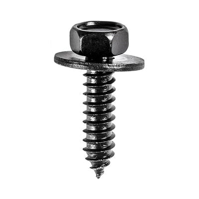 Au-ve-co® 12339 Screw, System of Measurement: Metric, M6.3x1.81 Thread, 25 mm L, Hex, Sems® Head, Phosphate-Coated