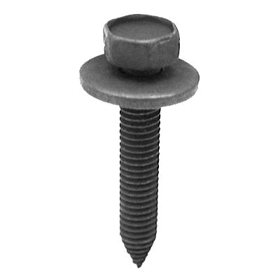 Au-ve-co® 18416 Body Bolt, System of Measurement: Metric, M6x1 Thread, 35 mm L, Hex, Sems® Head, 10 mm Head