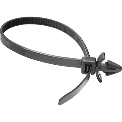 Au-ve-co® 20380 Cable Strap, 5 mm W, 200 mm L, Nylon, Black, 44 mm Max Bundle Dia