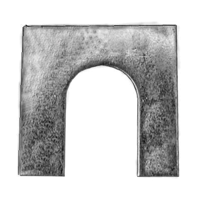 Au-ve-co® 5077 Automotive Shim, 1/8 in Thick, 1/2 in W Slot, 1-1/8 in OAL, 1-1/8 in OAW, Zinc