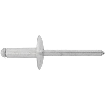 Au-ve-co® 8313 Blind Pan-L Rivet, 9/16 in L, 3/16 in Dia, 1/4 to 3/8 in Grip, Aluminum Rivet-Aluminum Mandrel, Silver