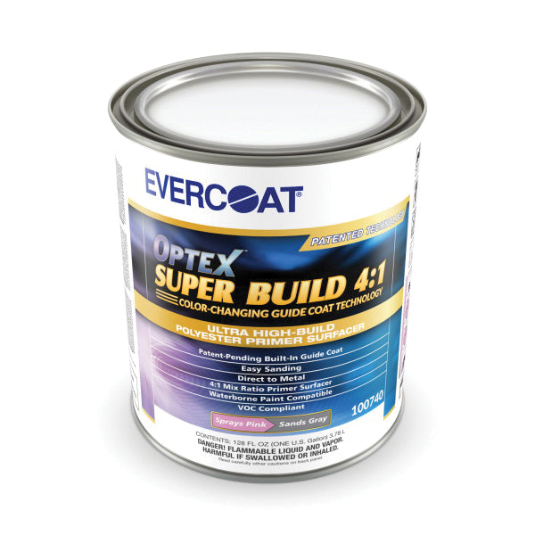 Evercoat Rage Optex 740/137 Super Build 4:1 Polyester Primer Surfacer - Sprays Pink, Sands Gray